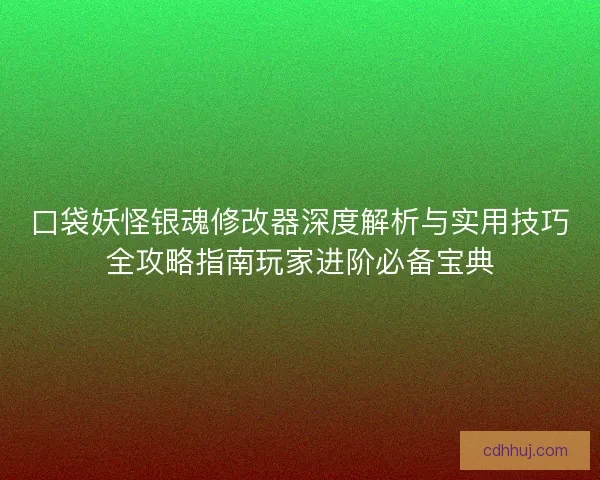 口袋妖怪银魂修改器深度解析与实用技巧全攻略指南玩家进阶必备宝典
